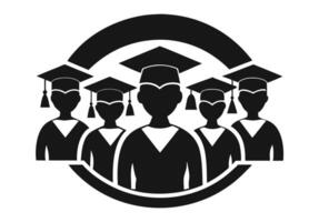 Group of Graduates Under a Graduation Cap Icon vector