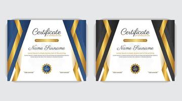 Print ready creative and colorful diploma certificate, Modern award design for your educational institution, elegant gold certificate design vector
