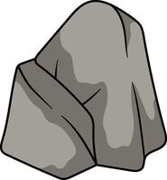 Rough gray boulder with an uneven surface and deep cracks on its sides vector