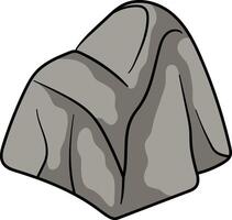 Large gray rock with a rough surface and natural cracks forming deep grooves vector