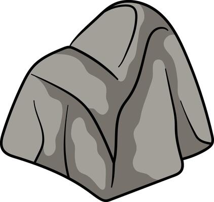 Large gray rock with a rough surface and natural cracks forming deep grooves