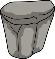 Rough gray stone with an uneven surface and visible cracks on its sides vector