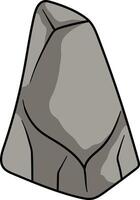 Tall gray rock with a sharp peak and deep cracks on its rough surface vector
