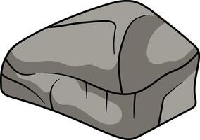 Single irregular rock with cracks and a rough natural surface vector