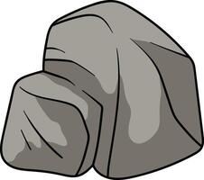Two large rough stones stacked together with cracks and a natural texture vector