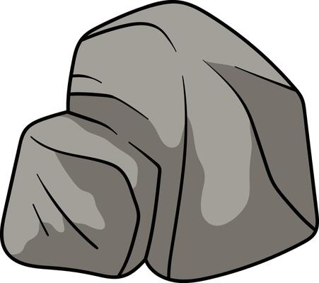 Two large rough stones stacked together with cracks and a natural texture