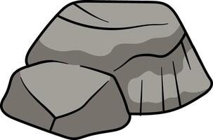 Two irregularly shaped rocks with cracks and a rough textured surface vector