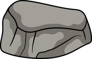Smooth gray rock with a slightly curved top and rugged cracked sides vector