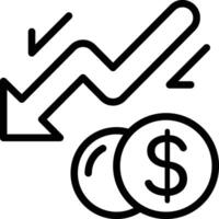 Deflation Icon. Price reduction sign vector