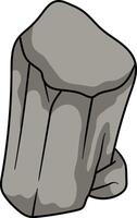 Tall gray rock with a flat top and deep vertical cracks on its surface vector