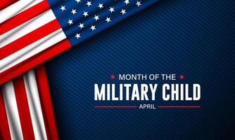 Month of the military child is April Background Design banner vector