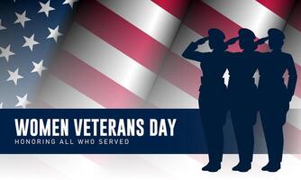 Veterans day background with two women in uniform vector