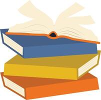 Illustration of a Stack of Books. Isolated on White Background. vector