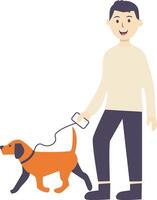 Man with pet dog vector