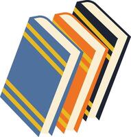 Pile of School Books on White Background. vector