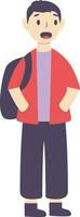 Student Boy Character with Cartoon Design vector