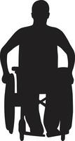 Disabled Wheelchair Silhouette with Abstract Design vector