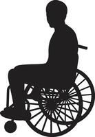 Disabled Wheelchair Silhouette in Abstract Design vector