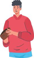 People Holding Empty Wallet Character. vector