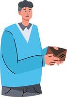 People Holding Empty Wallet Character vector