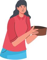 People Holding Empty Wallet Character with Flat Design vector
