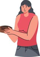People Holding Empty Wallet Character in Flat Design. vector