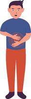Man with Pain Illustration in Flat Design. vector
