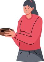 People Holding Empty Wallet Character with Cartoon Design vector