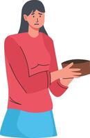 People Holding Empty Wallet Character with Flat Design. vector