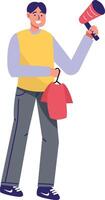 People Volunteers and Donation Character with Flat Design. vector