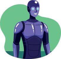 A flat style illustration of humanoid robot vector