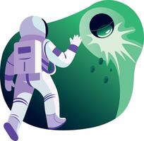 Flat illustration of a space cosmonaut vector