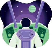 Navigating space character illustration in a flat style vector