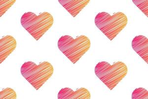 Hand drawn seamless heart pattern. Seamless pattern with hand drawn doodle hearts. vector
