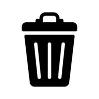 Simple black trash can icon isolated on white background. vector