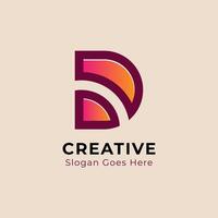 Creative letter D logo design. Colorful initial D abstract Logo. vector