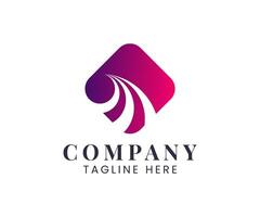 Abstract colorful logo design with flowing lines and a gradient color for business. vector