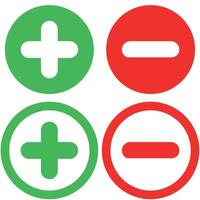 Plus and Minus graphic element design set vector