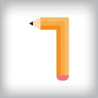 The number 1 looks like it was drawn with a pencil, which increases the creativity of the design. The simplest design of the education icon. vector