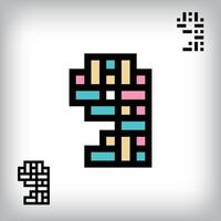 Unique colorful retro 9 letter design. Cutting-edge technology blends with retro aesthetics in this inspirational installation. vector