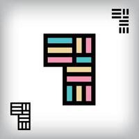 Unique colorful retro 1 letter design. Cutting-edge technology blends with retro aesthetics in this inspirational installation. vector