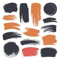 Abstract set of brush strokes in flat style for creative design projects vector