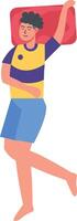 Men Sleeping Pose Character on White Background. vector