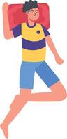 Men Sleeping Pose Character with Cartoon Design. vector