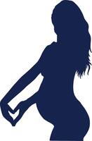 Pregnant Women Silhouette in Simple Shape vector