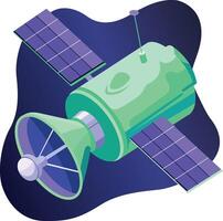 A flat style illustration of a space satellite vector