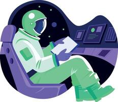 Flat style illustration of a space traveller vector