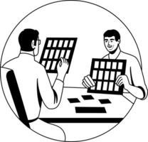 Colour matching illustration of a character, glyph style illustration vector