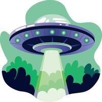 A flat style illustration of an alien ufo vector