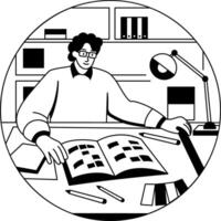 Designer illustration in glyph style vector